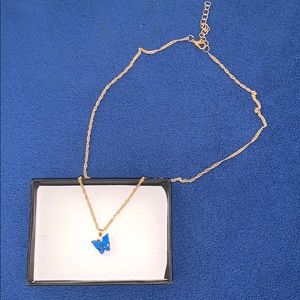 Blue Butterfly Necklace